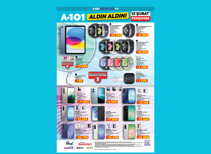 A101 marketler Apple iPad tablet ve Huawei kulaklık satacak
