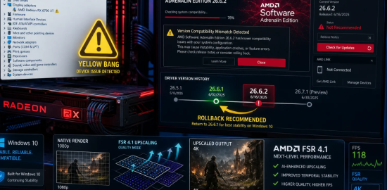 AMD, Windows 10 kullanıcılarını uyardı: Adrenalin 26.6.2 sürücüsünde Radeon RX ekran kartlarını etkileyen hata doğrulandı