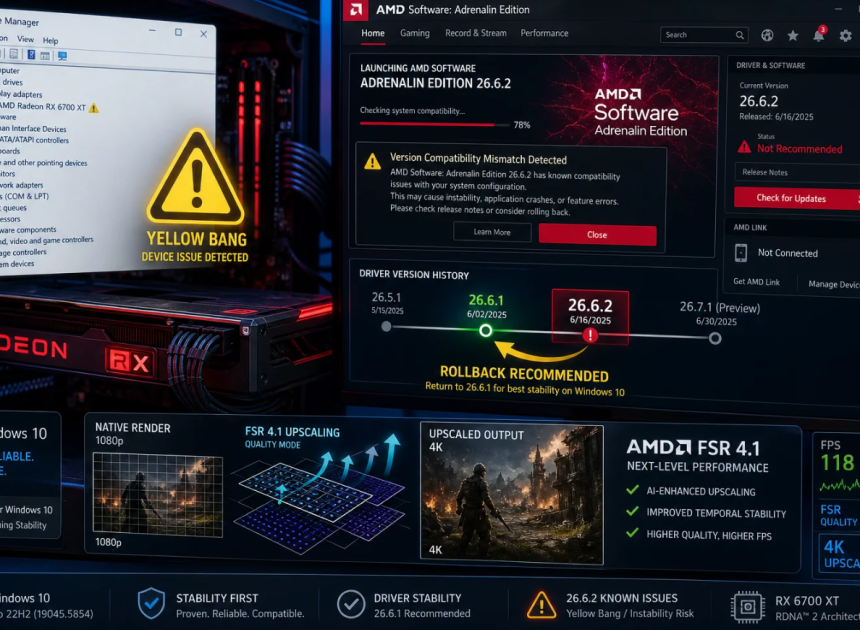 AMD, Windows 10 kullanıcılarını uyardı: Adrenalin 26.6.2 sürücüsünde Radeon RX ekran kartlarını etkileyen hata doğrulandı