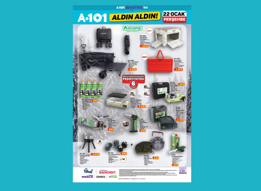 A101 Aorcamp kamp ürünleri satacak