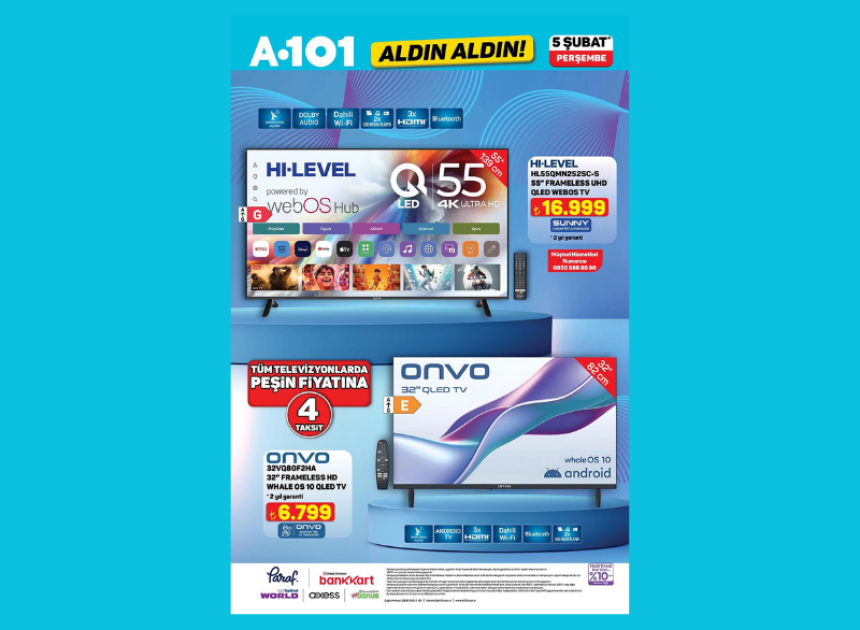 A101 marketler QLED televizyonlar satacak
