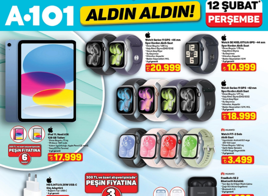 A101 marketler Apple Watch ve Huawei Watch satacak