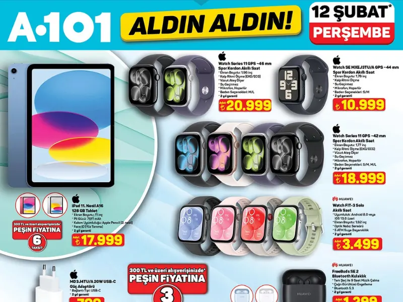 A101 marketler Apple Watch ve Huawei Watch satacak