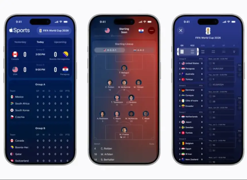 Apple Sports uygulaması FIFA Dünya Kupası 26 için büyük güncelleme aldı