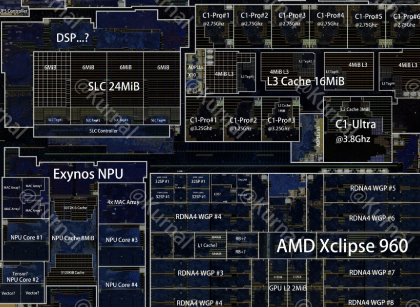 Samsung Exynos 2600 ortaya çıktı: 3 katmanlı CPU yapısı ve AMD RDNA 4 grafik birimi dikkat çekiyor