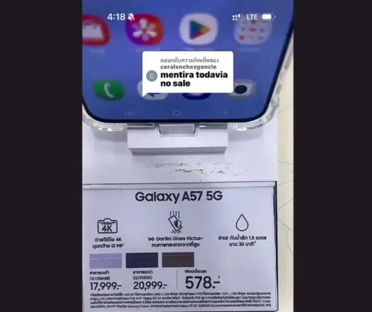 Galaxy A57 5G mağaza teşhirinde görüntülendi