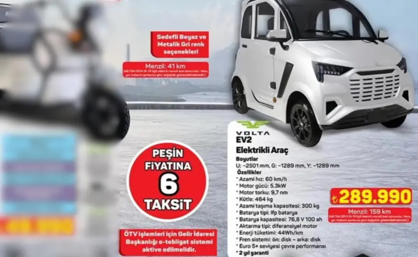 A101’de şok! Bu kez Volta EV2 elektrikli araç satışa çıkıyor