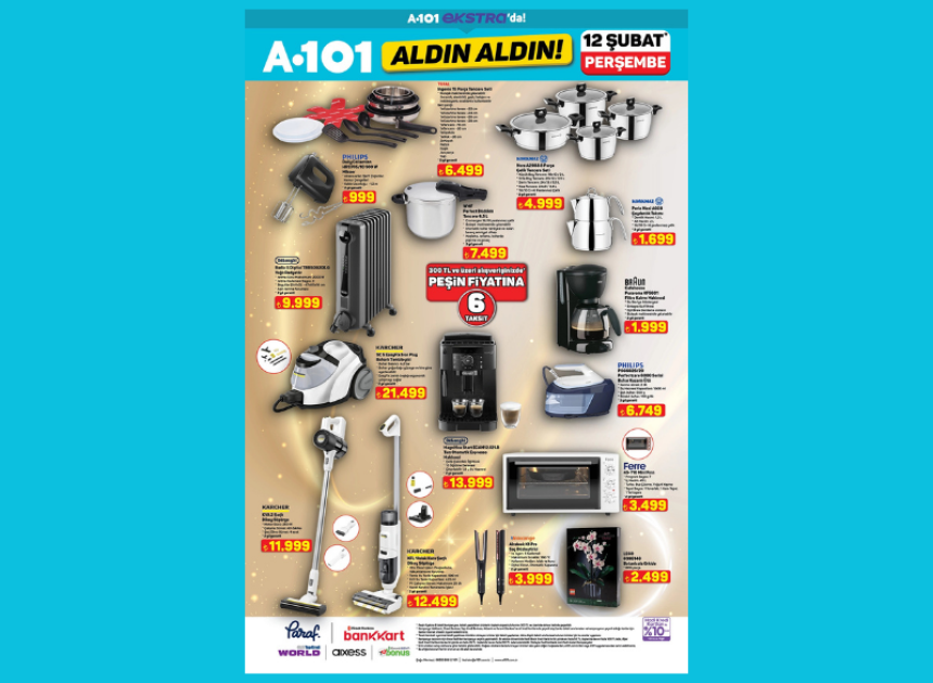 A101 marketler mikser filtre kahve makinesi buhar ütü ve espresso makinesi satacak