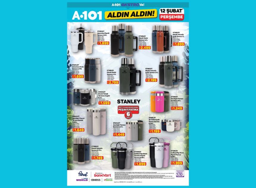 A101 marketler Stanley termos ürünleri satacak