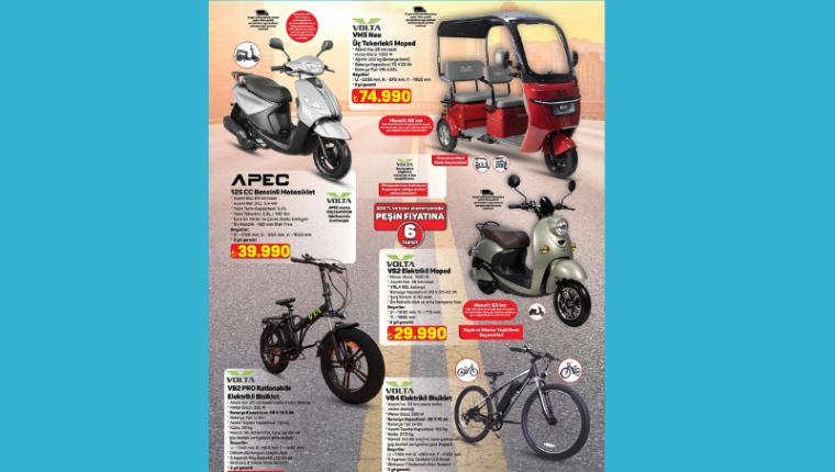 A101 marketler Volta elektrikli araçlar ve elektrikli bisiklet satacak