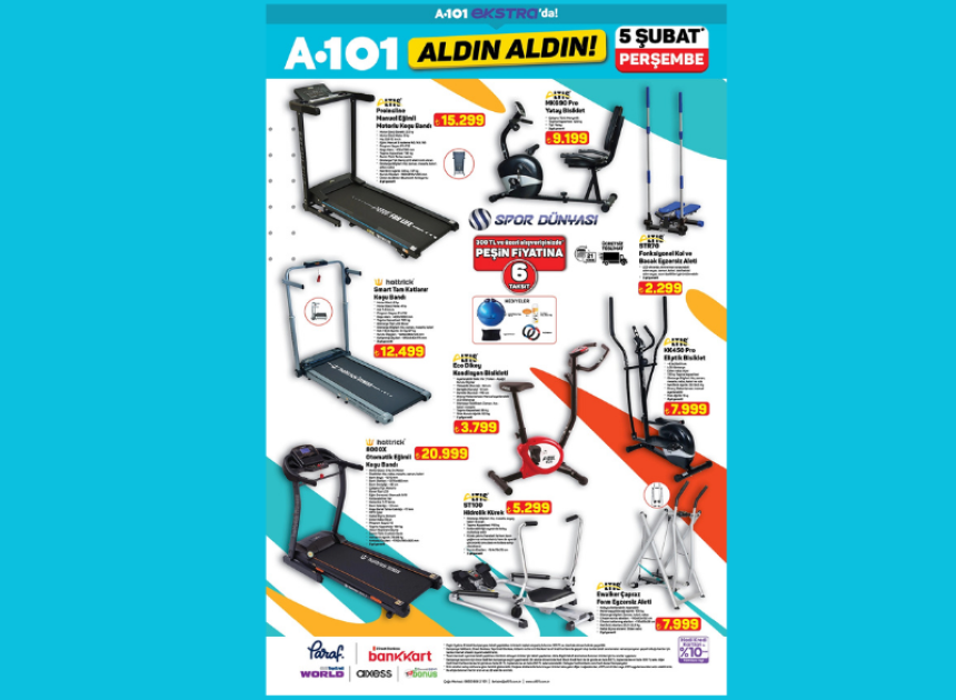 A101 marketler uygun fiyatlı spor ekipmanları satacak