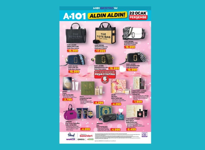 A101 Marc Jacobs çanta ve Kenzo parfüm satacak